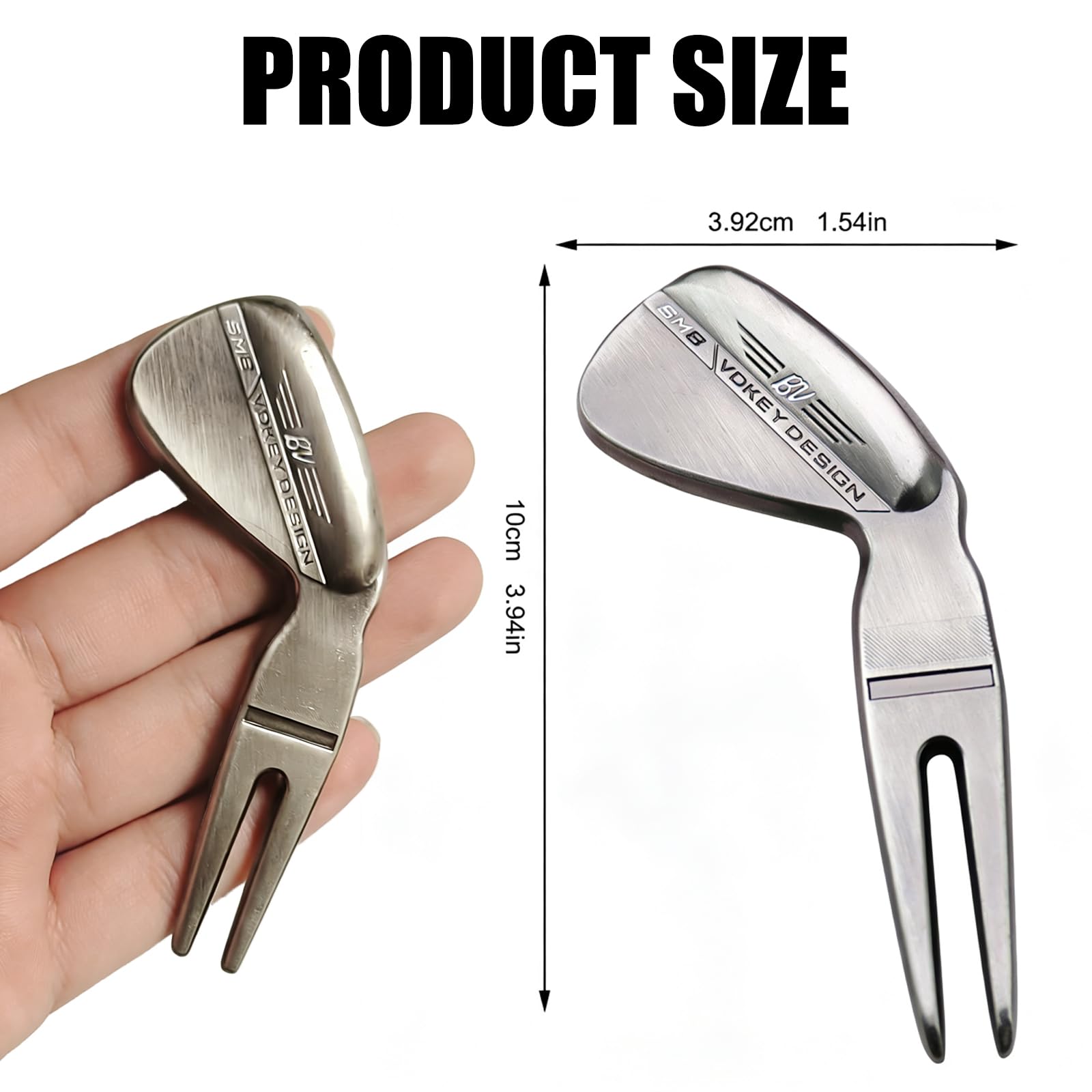 SM8 Réparation de divot de golf en métal, design créatif de club avec marqueur de balle, accessoire de réparation de gazon durable pour terrains de golf - 4