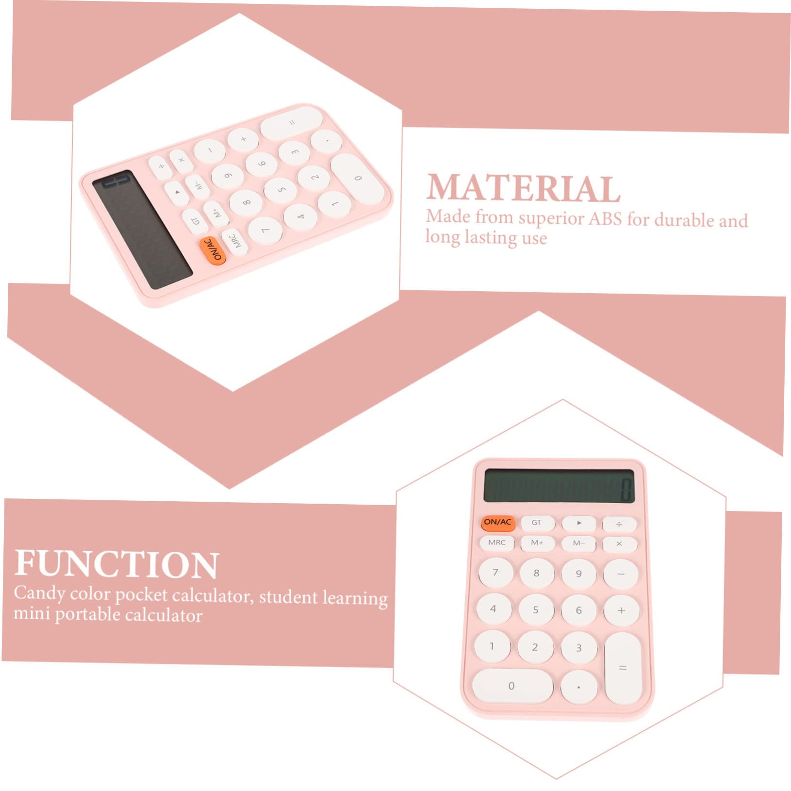 Operitacx 3pezzi Calcolatrice Portatile Colorata Per Studenti Calcolatrice Elettronica Tascabile Con Batteria Per Ufficio e Scuola Design Compatto e Leggero
