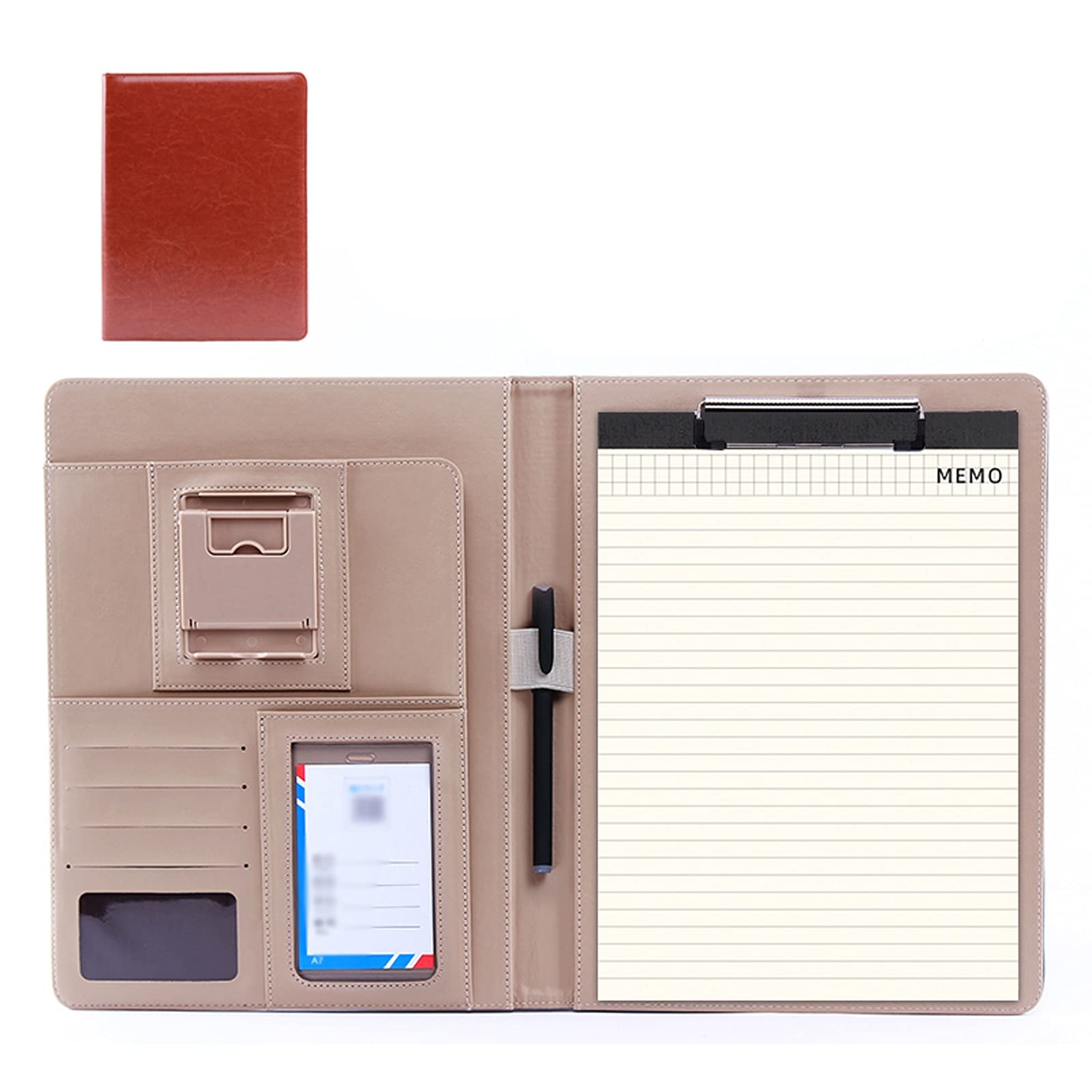 Portablocco Cartella Multifunzionale Business Business Pieghevole Cover Appunti Appunti Riunione Scrittura Rapporto Rapporto con Supporto Penna per Ufficio, Business-5 Pezzi Clipboard Portablocco