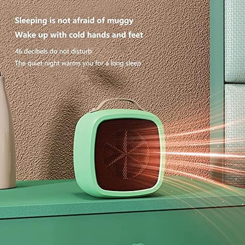 CHANGTT Space Heater,Battery Operated Compact Electric Mini Fan Winter Electric with Thermostat High Output for Home Bedroom Office Desk Indoor Use,Green