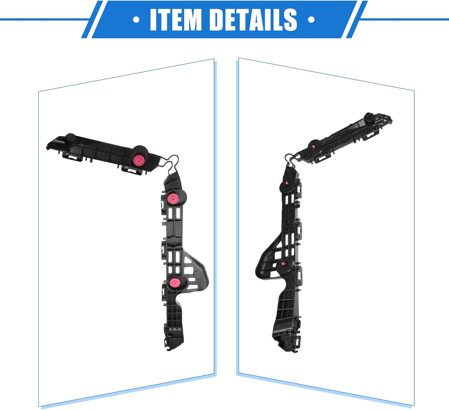 1 Pair Bumper Brackets Support Fender Cover Compatible for Toyota Camry 2018 2019 2020 2021 2022, Durable Plastic Black Rear Left Right Side