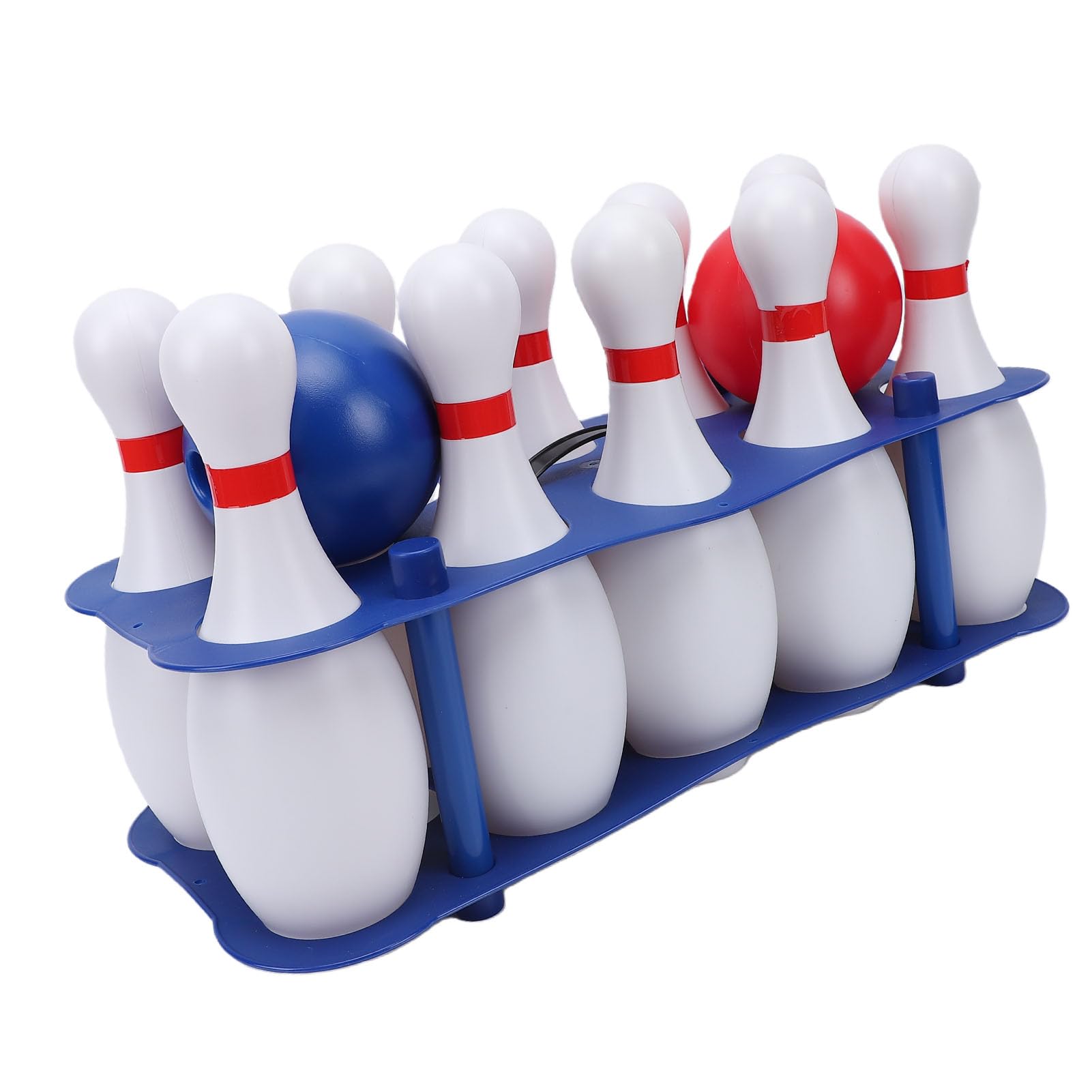 Juego de Bolos de Plástico con Bolas, Seguro y Duradero para Niños, Uso en Interiores y Exteriores, Incluye 10 Bolos, 2 Bolas, Fiestas