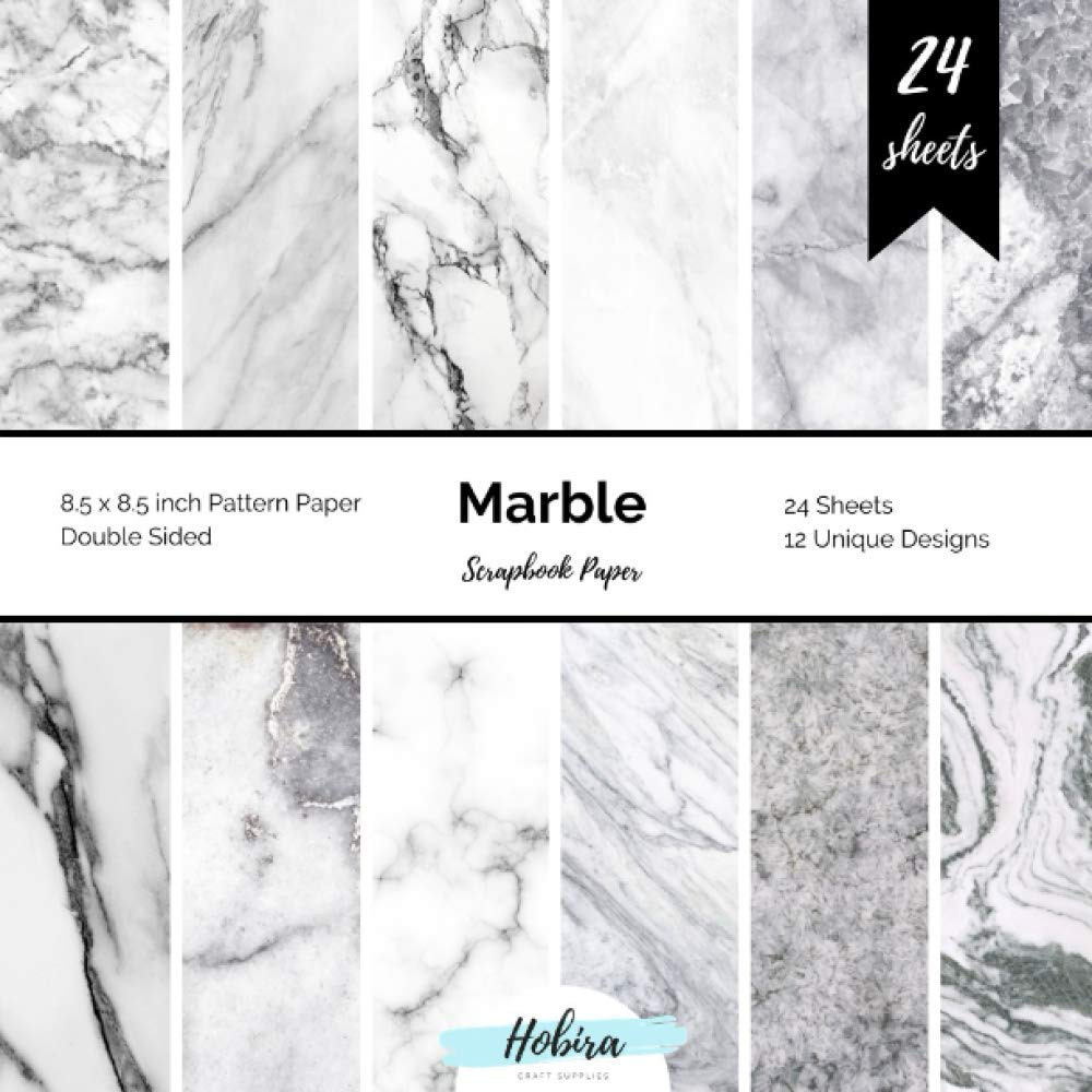 Marble Scrapbook Paper: Pattern Paper Double Sided Craft Paper for Card Making, Origami, Art Craft Projects and Scrapbook Journal 24 Paper Craft Sheets