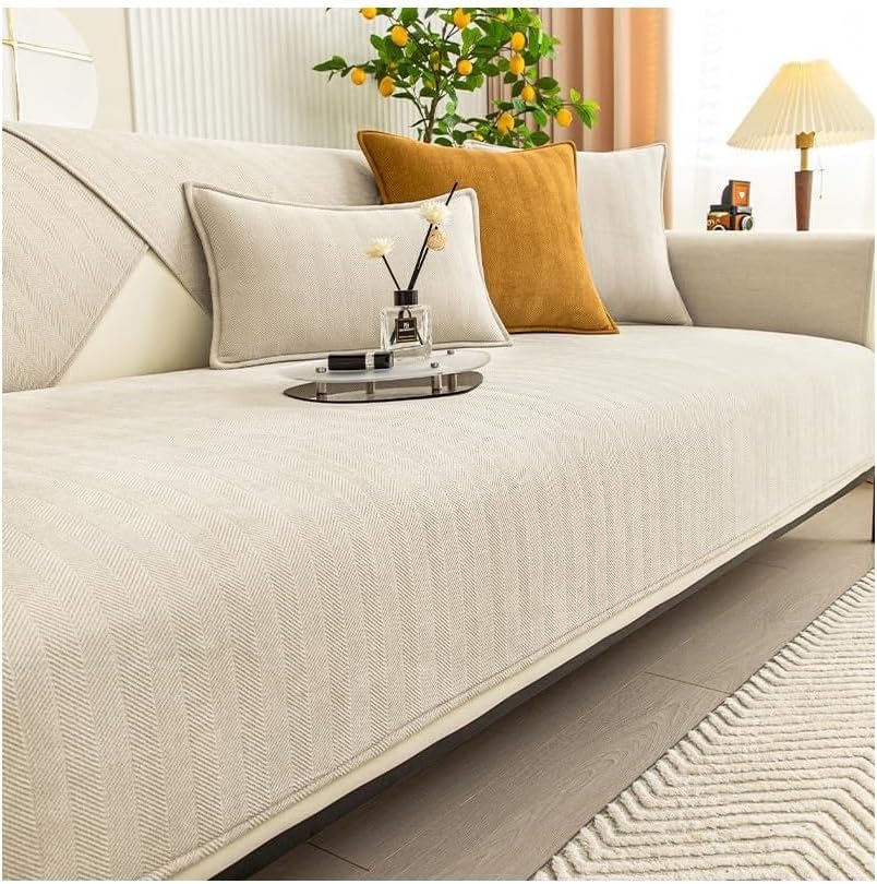 カウチカバー マルチカバー 滑り止め&amp;豪華で柔らかいシェニール &ndash; 簡単にフィットするソファスリップカバー &ndash; 究極の快適さ