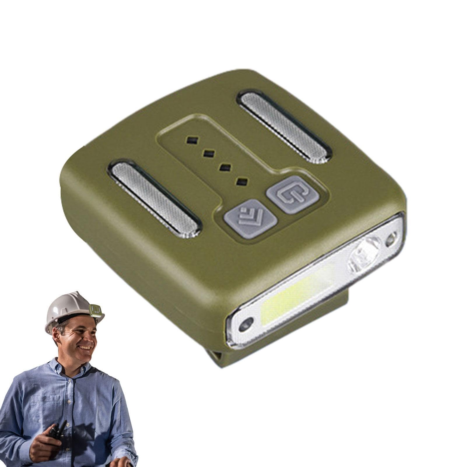 Linterna frontal con sensor de movimiento, con clip para sombrero, 3 modos, lámparas de cabeza, manos de alto brillo, impermeable, clip en sombrero para caza | Lámparas frontales impermeables manos libres para cazar, acampar y andar en bicicleta