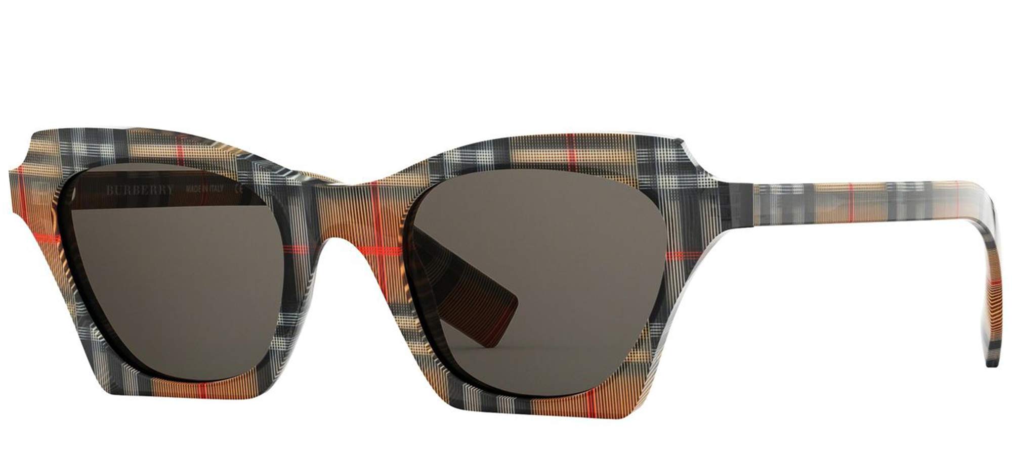 Burberry BE 4283 3778/3 Burberry Print Plastic Square Sunglasses Brown Lens