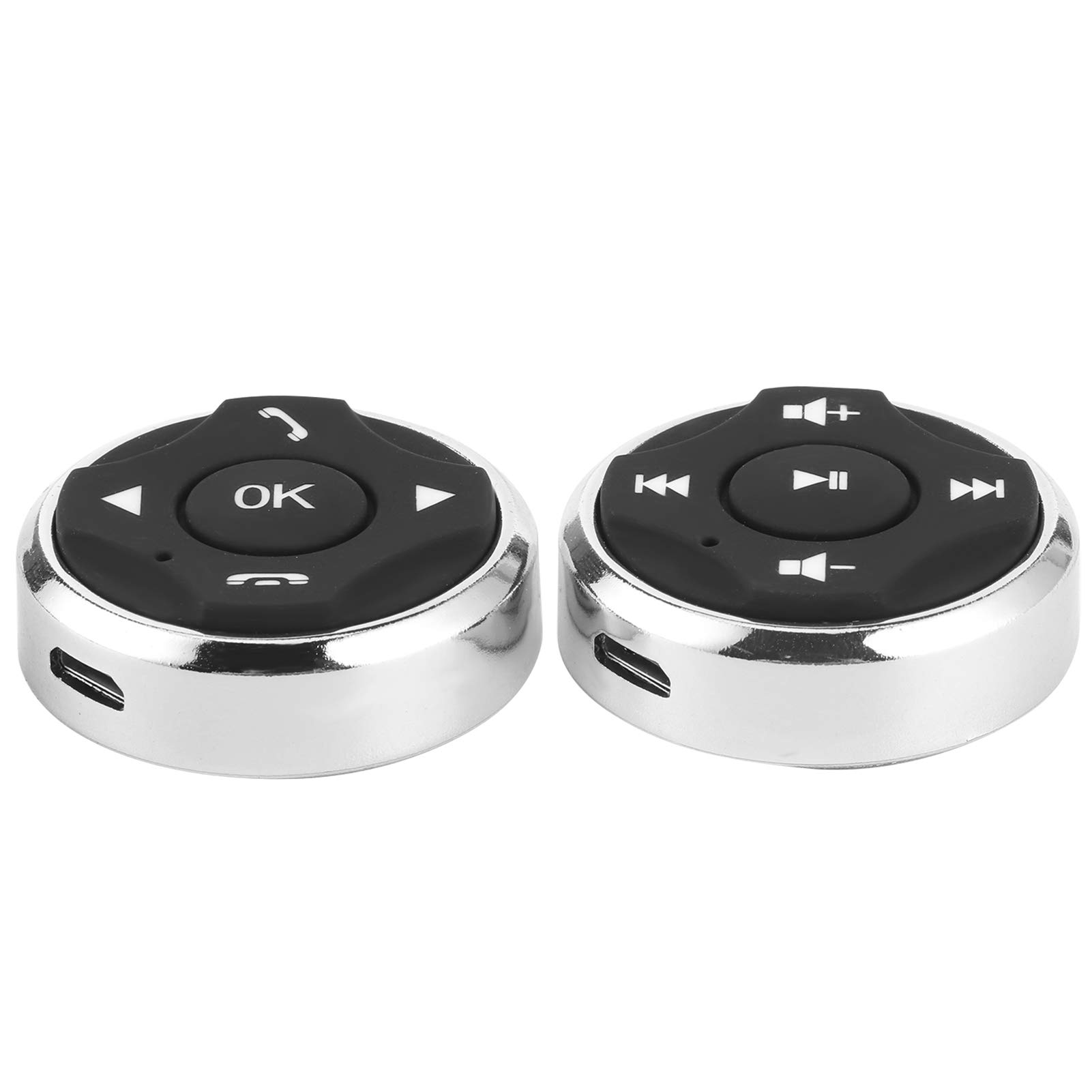 Bouton multimédia télécommande pour Volant Portable sans Fil Bluetooth USB contrôleur Rechargeable Appels téléphoniques contrôleurs de Musique Commande au Volant+Commande au Volant+Commande au Volant