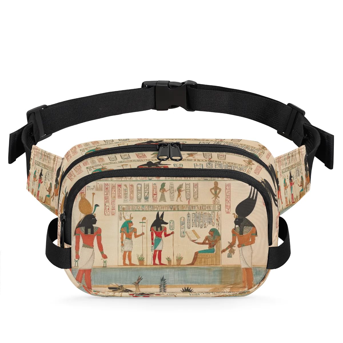 Ourtheme Fanny Pack for Women Men Unisex, Ancient Egyptian Waist Packs Casual Crossbody Belt Bags with Adjustable Strap for Sports Running Hiking