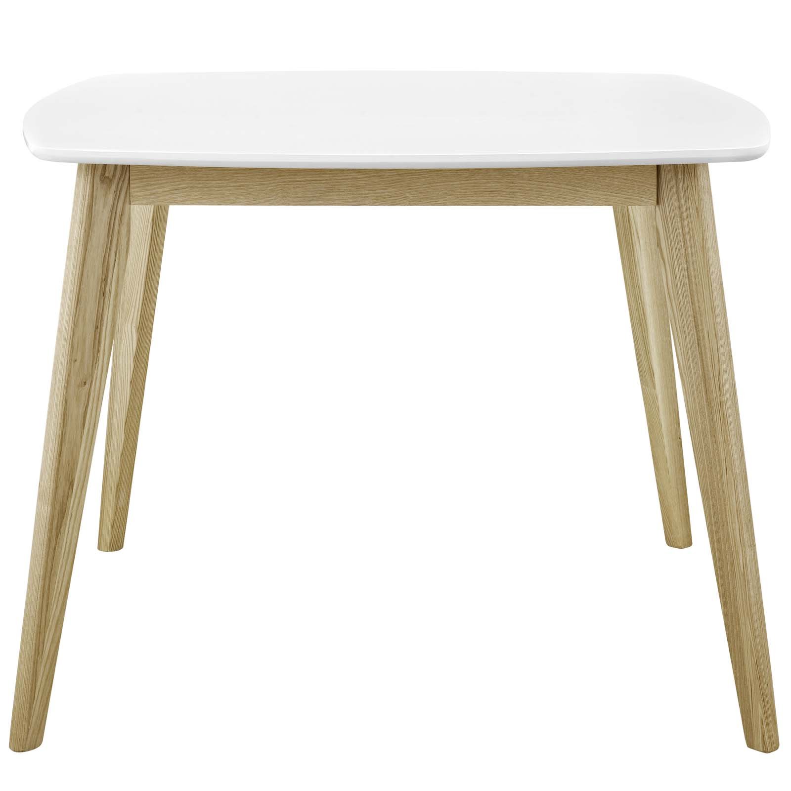 Stratum - Mesa moderna de cocina y comedor de mediados de siglo de 40 pulgadas, color blanco 3