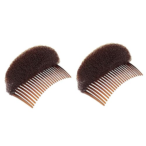 QUUPY 2 unids decoración del cabello peine esponja espuma pelo golpe hasta volumen inserto de pelo base accesorios de peinado espalda hacer colmena