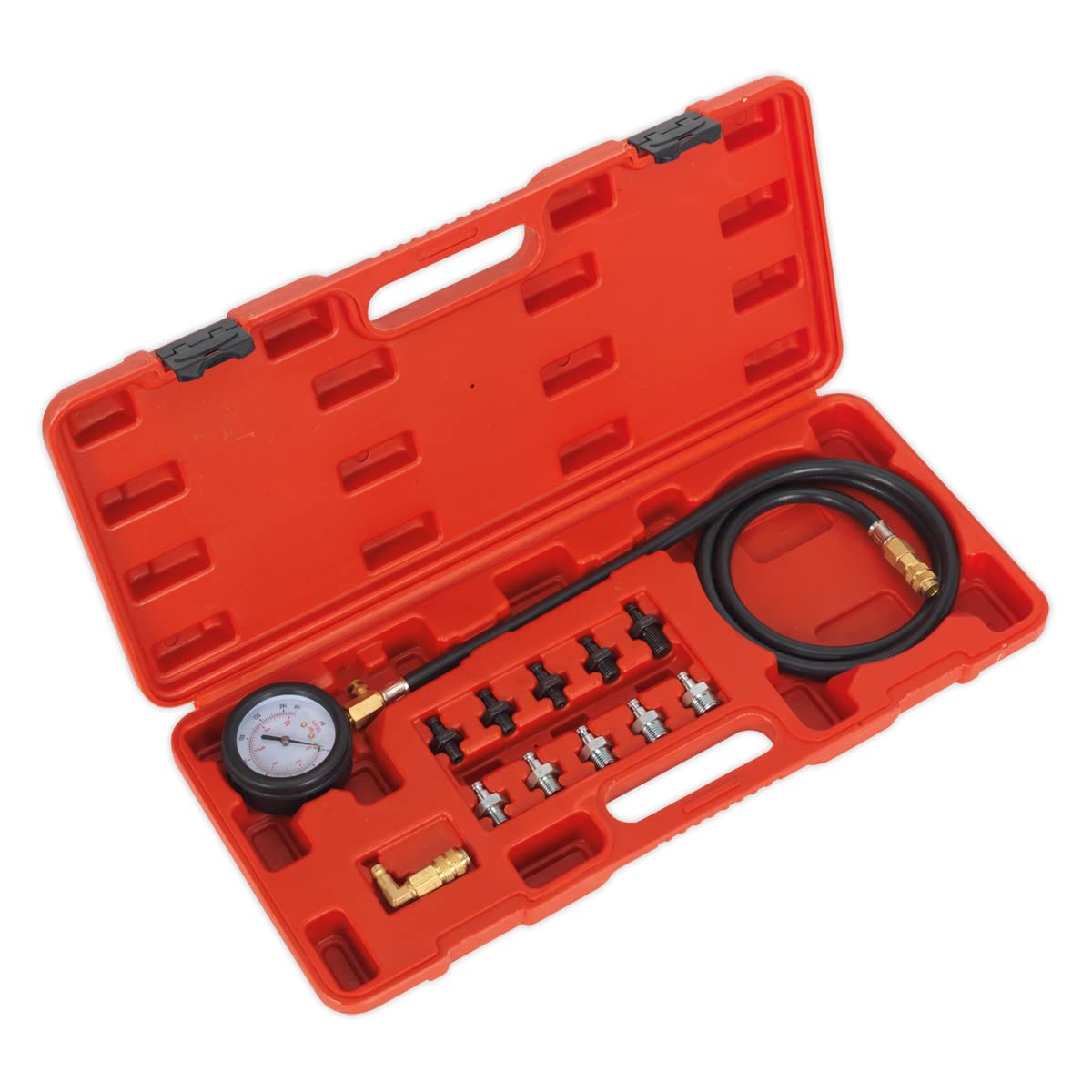 Oil Pressure Test Kit Jack Sealey 12pc Quick Coupling Adaptors 1.3M Hose Quality