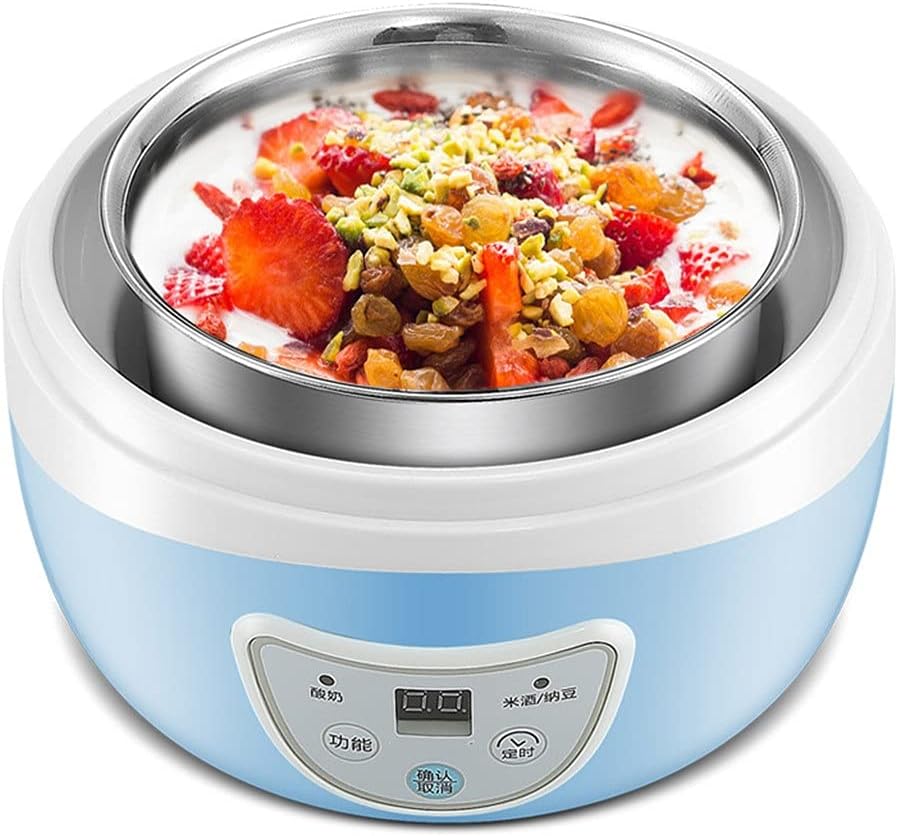 Automatic Yogurt Machine-Automatic Yogurt Maker Household Electric Automatic Yogurt Yoghurt Maker Stainless Steel Inner Container Yogurt Maker (Color : Green)