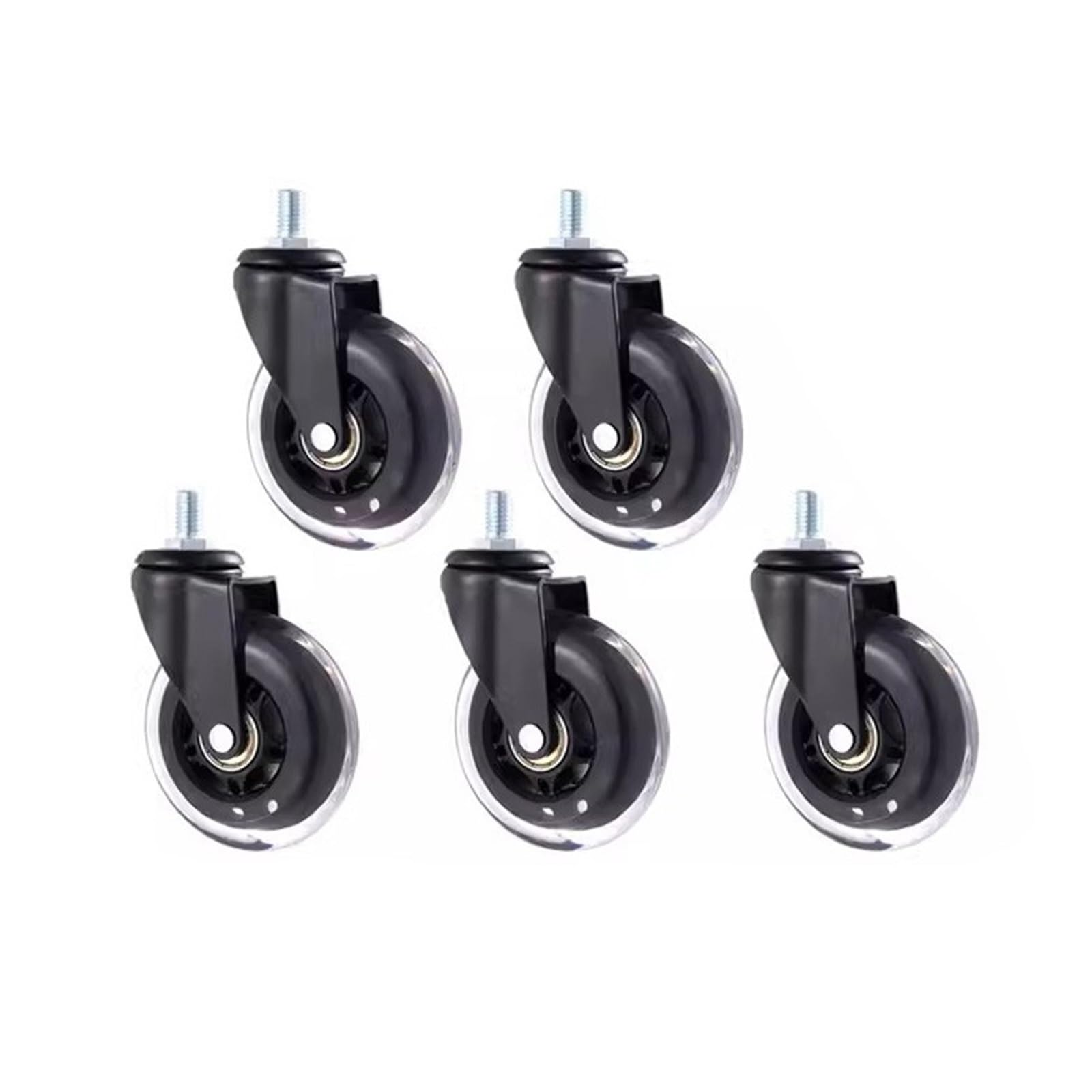 5 szt. 3-calowe rolki śrubowe PU M6/M8/M10 do elektroforezy lodowej sprzętu rozrywkowego, hulajnogi, uniwersalne/hamulcowe kółka(M8x15mm,Universal wheel)