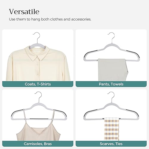 Miniatura 4 de SONGMICS Perchas para Abrigos, Paquete de 100 Perchas de Plástico para Abrigos, que Ahorran Espacio, Gris Claro y Gris Oscuro UCRP050G100