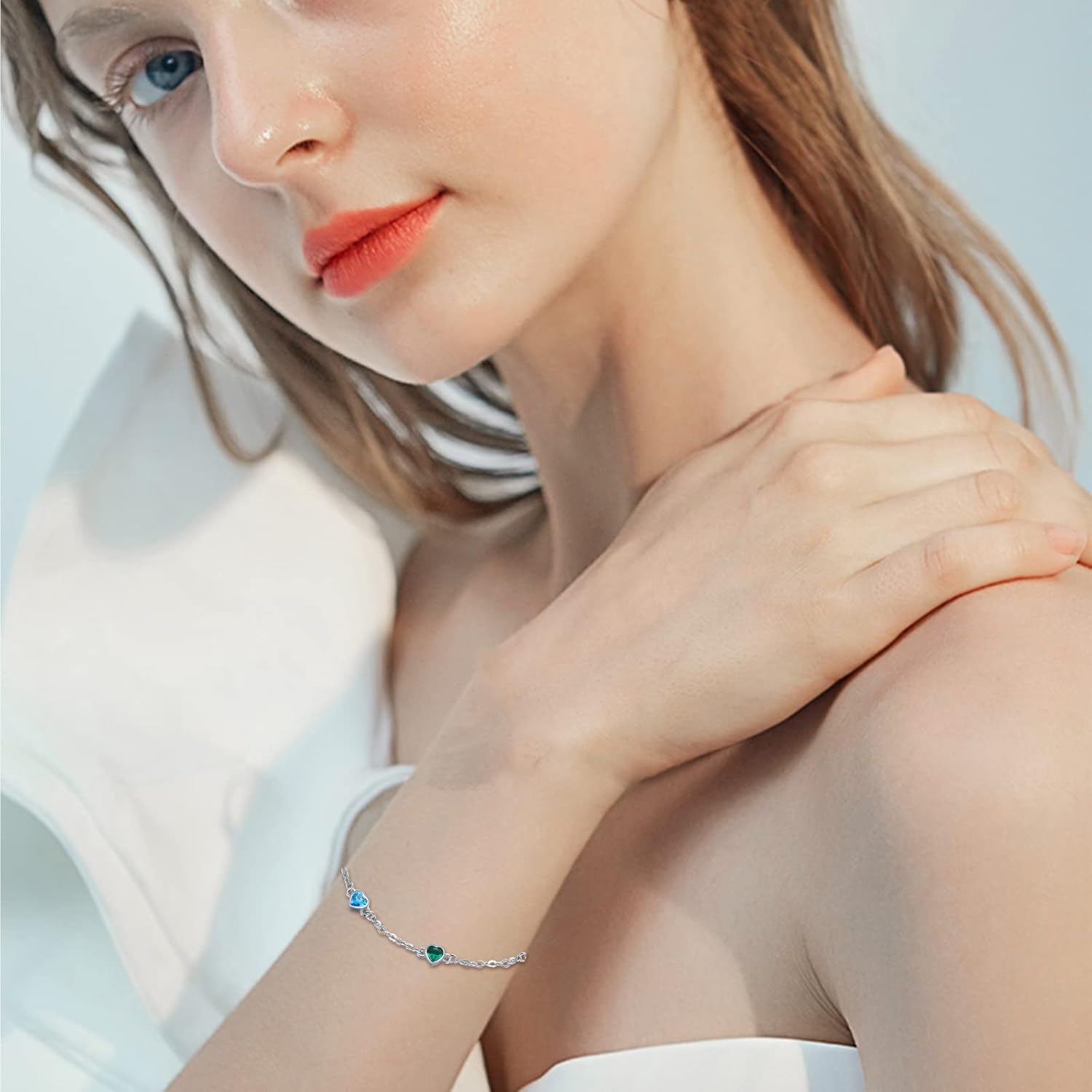 MEDWISE Chakra Bracelet Sterling Silver 7 Chakra Yoga Bracelet Wrist Link Bracelet Birthday Christmas Gifts for Women Wife Girlfriend - Image 4