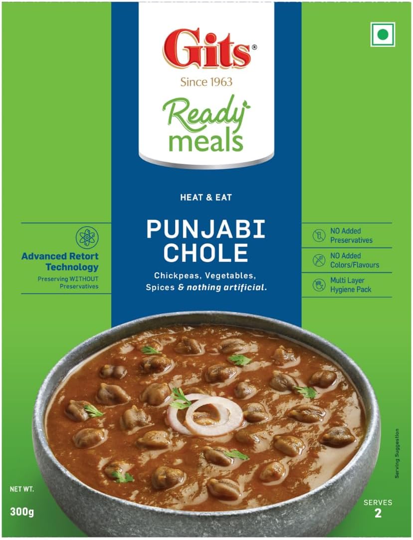 Ready to Eat Punjabi Chhole, Pure Veg, Heat and Eat, Microwaveable, 300g
