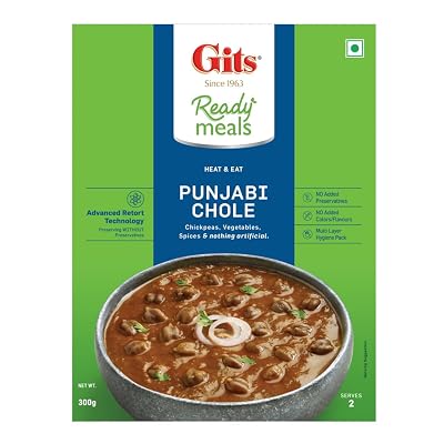 Gits Ready to Eat Punjabi Chhole, Pure Veg, Heat and Eat, Microwaveable, 300g
