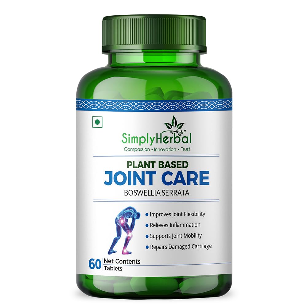 - Simply Herbal Plant-Based Joint Care & Joint Support Tablets | Moringa, Boswellia Serrata, Eucalyptus, Green Amla, Green Turmeric, Alfalfa, Aloe Vera | 60 Tablets