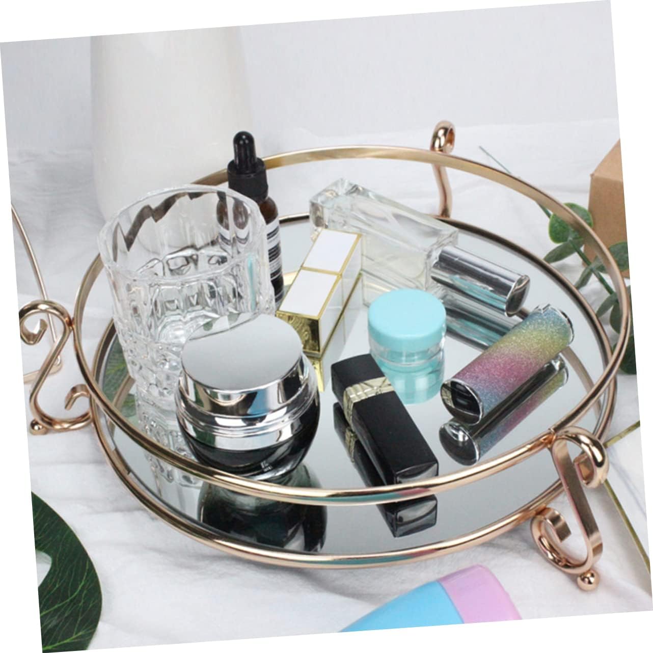 PRETYZOOM 1pc Decorative Mirror Tray for Home Elegant Storage Tray for Cosmetics Jewelry Trinkets Stylish Makeup Organizer for Dresser Vanity Bathroom Idea