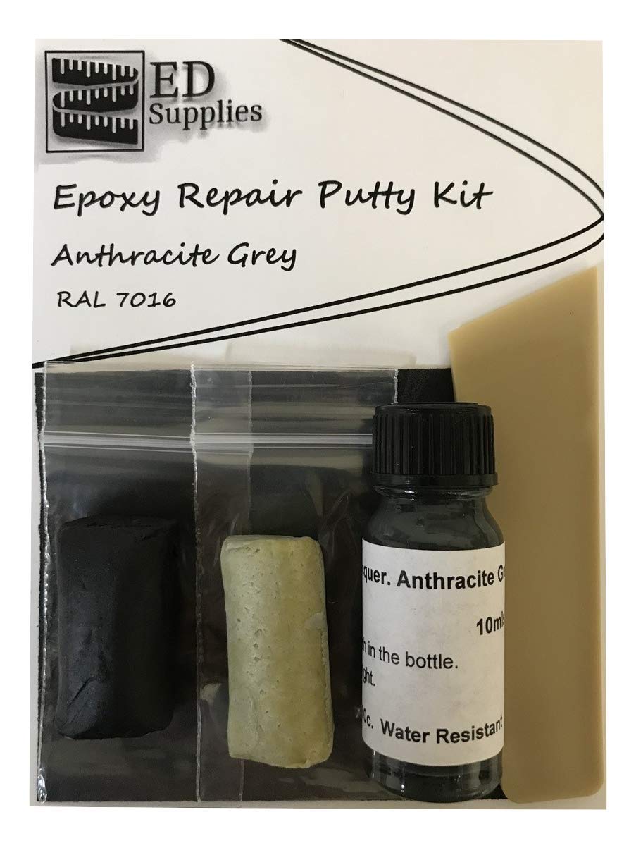Anthracite Grey Laminate Worktop Epoxy Repair Putty Kit - Repairs Chips & Deep Cracks.