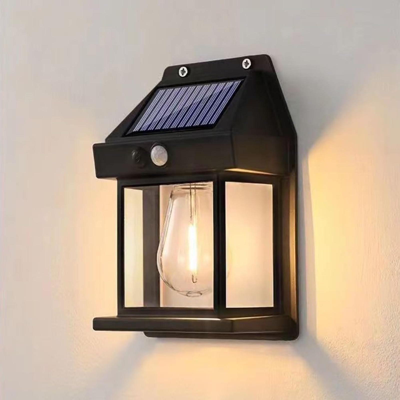 Jingan Black Solar Fence Lights Outdoor Garden | Solar Wall Lights Outdoor With Motion Sensor | Led Waterproof Solar Garden Lights For Fence/Deck Patio/Front Door/Stair/Yard/Driveway Path