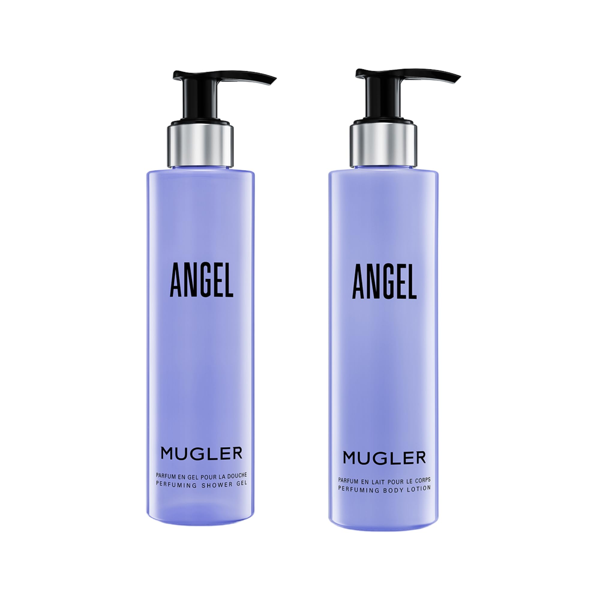 Mugler Angel - Womens Fragrance Body Wash Body Lotion Bundle - Ambery Woody - With Bergamot Praline and