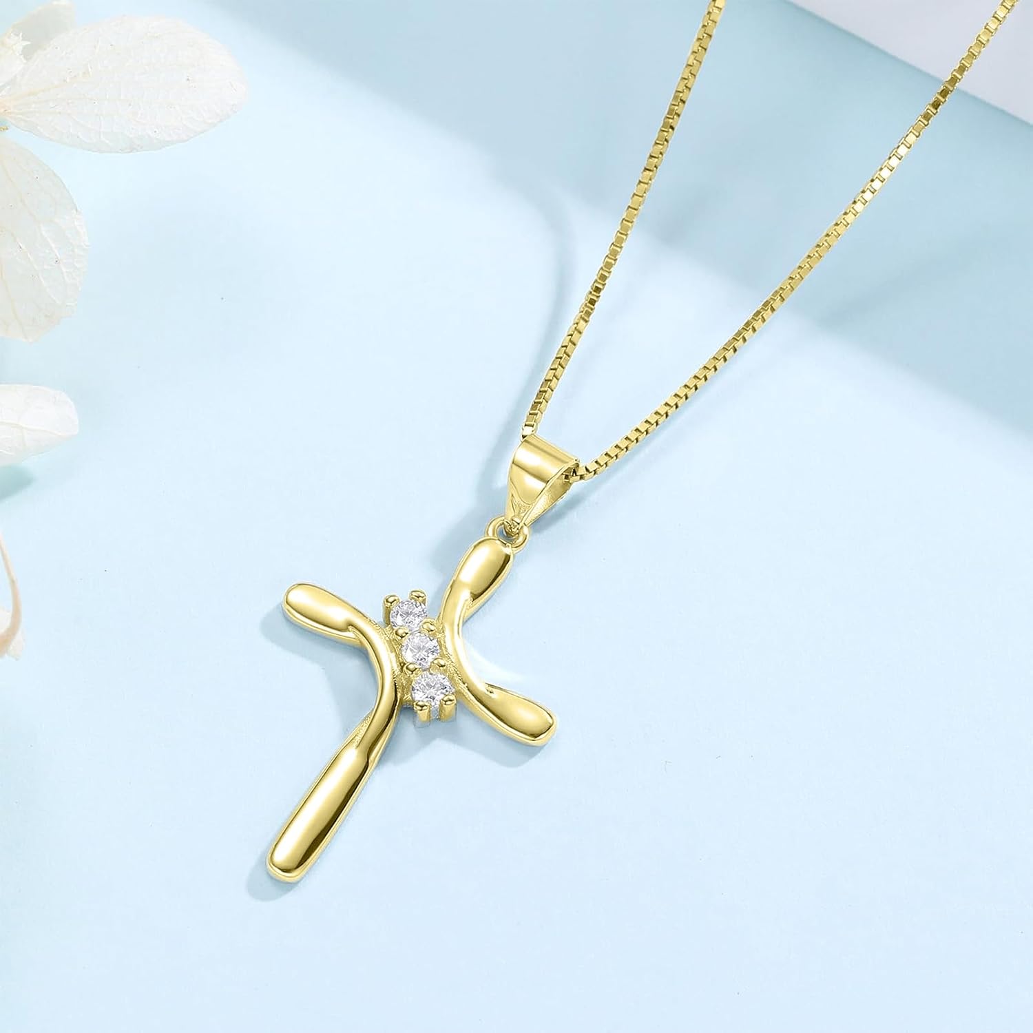 925 Sterling Silver Cross Necklaces for Women 12 Color Birthstone Necklace,Adjustable Cross Pendant With Cubic Zirconia,Ideal Hypoallergenic Jewelry Gift - Image 6