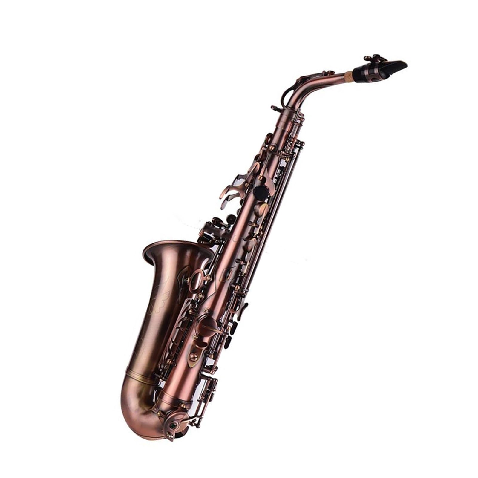 Czerwony Miedziany Saksofon Altowy E Tune Rzeźbiony Instrument Dęty Z Drewna Saksofon