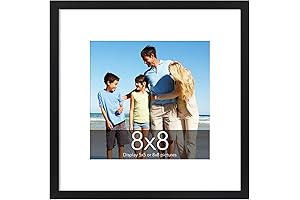 TWING 8x8 Picture Frame, Square Photo Frame 5x5 Matted or 8x8 Without Mat