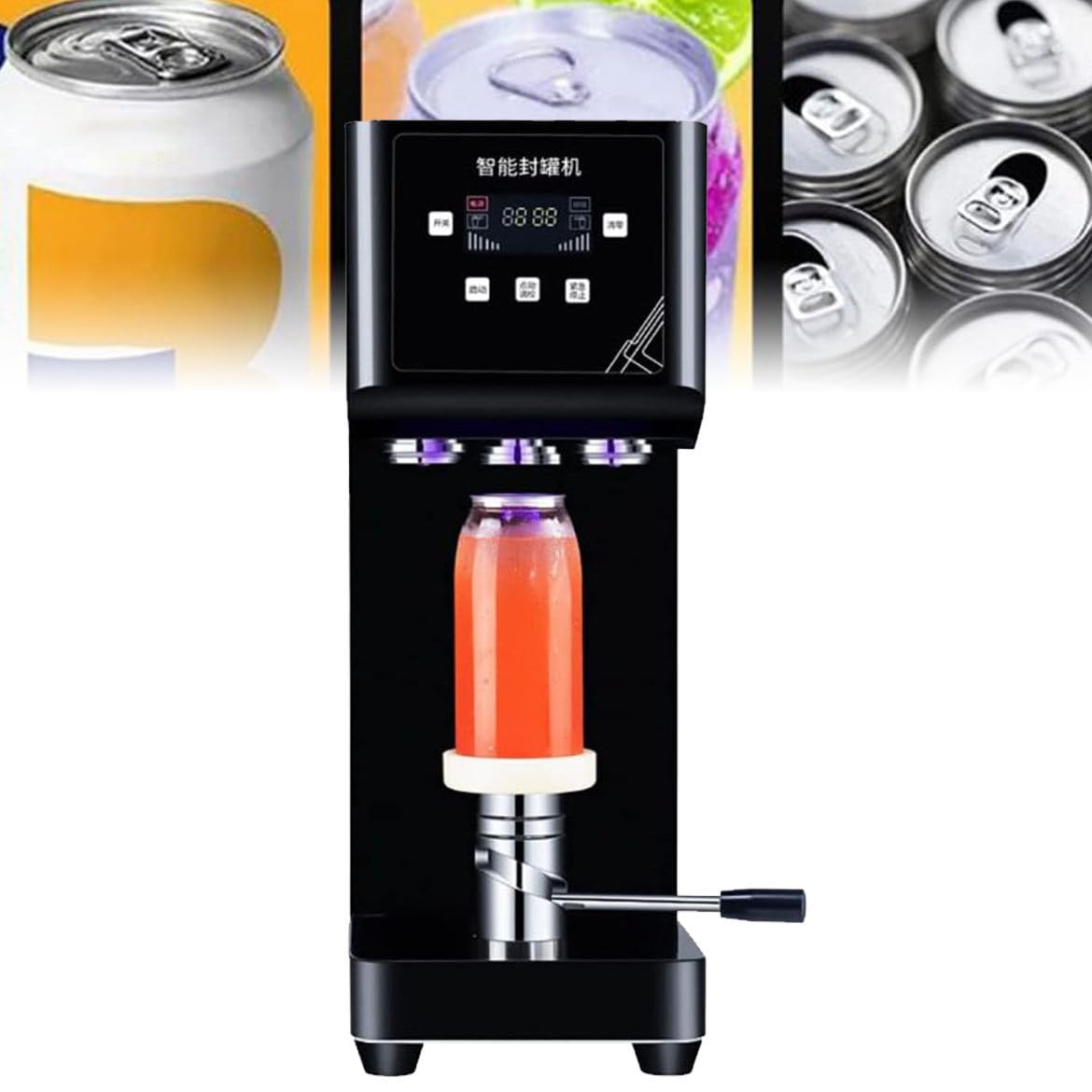 ASerZenith Can Sealing Machine 370W, Automatic Can Seamer And Sealer With Smart Counter For Milk Tea, Coffee, And Pop Cans