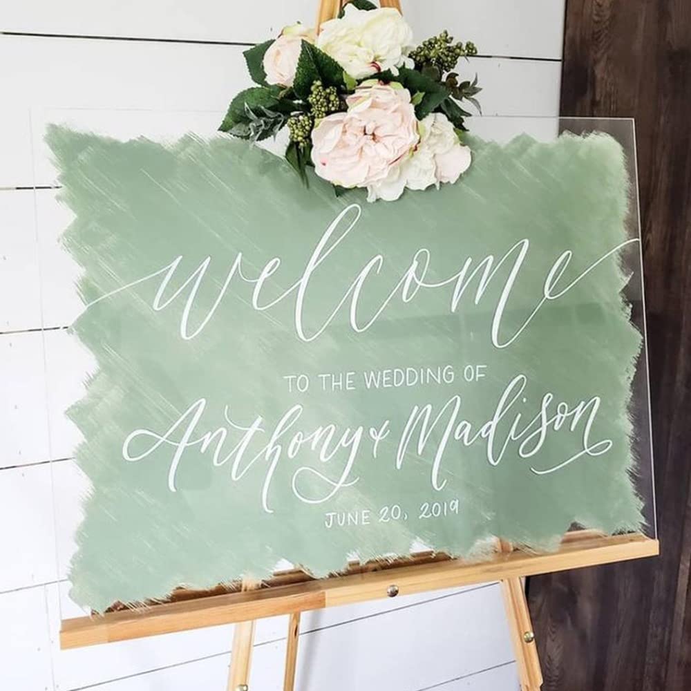 Panneau de bienvenue en acrylique transparent haut de gamme JFS pour décorations de mariage