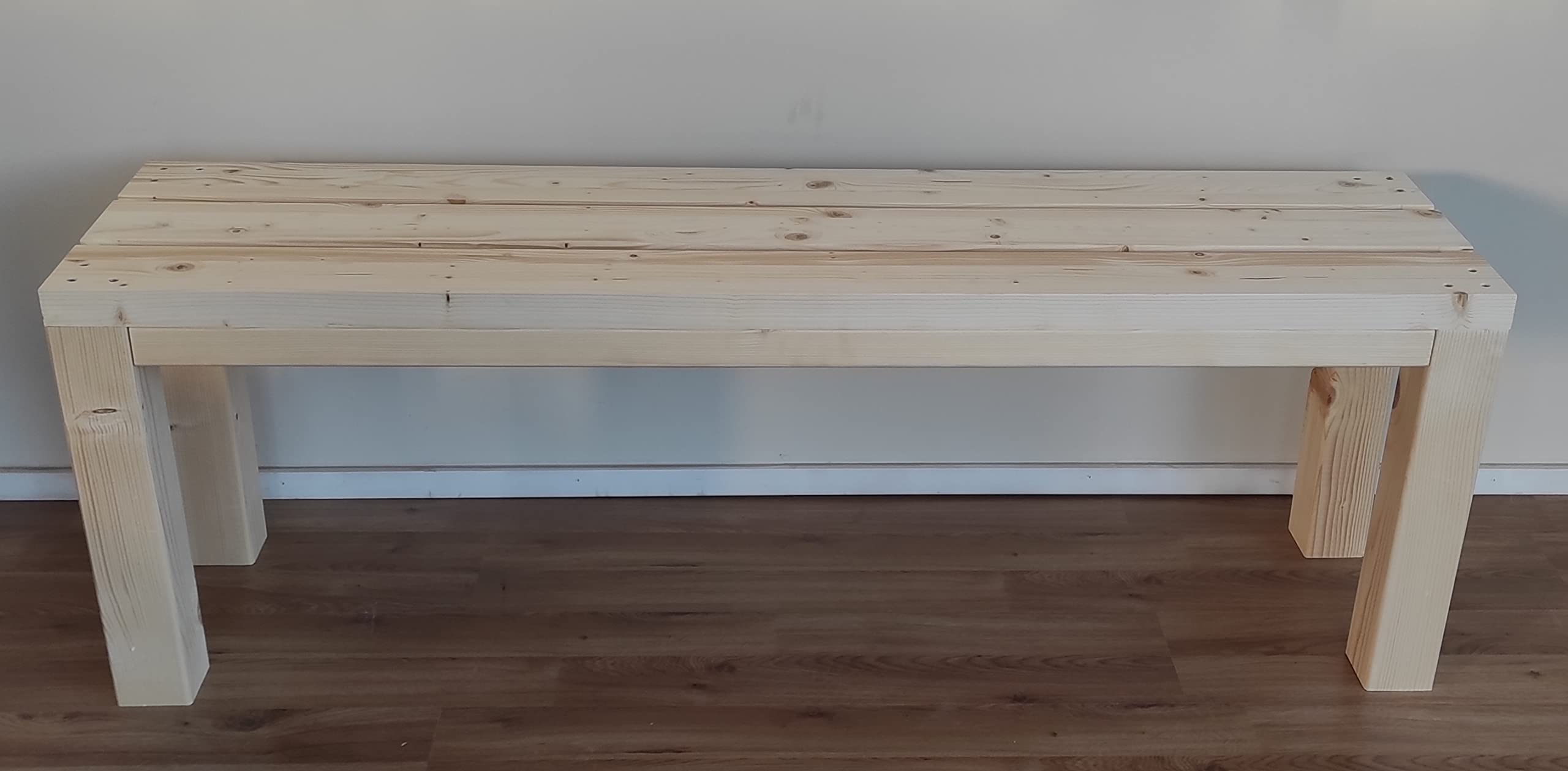 TOTAL WOOD 2012, Banco de Madera de Abeto Natural, Modelo Classico, Elemento de decoración, Asiento de Madera, Ideal para Interior y Exterior, también a Medida (150x38,5x50)