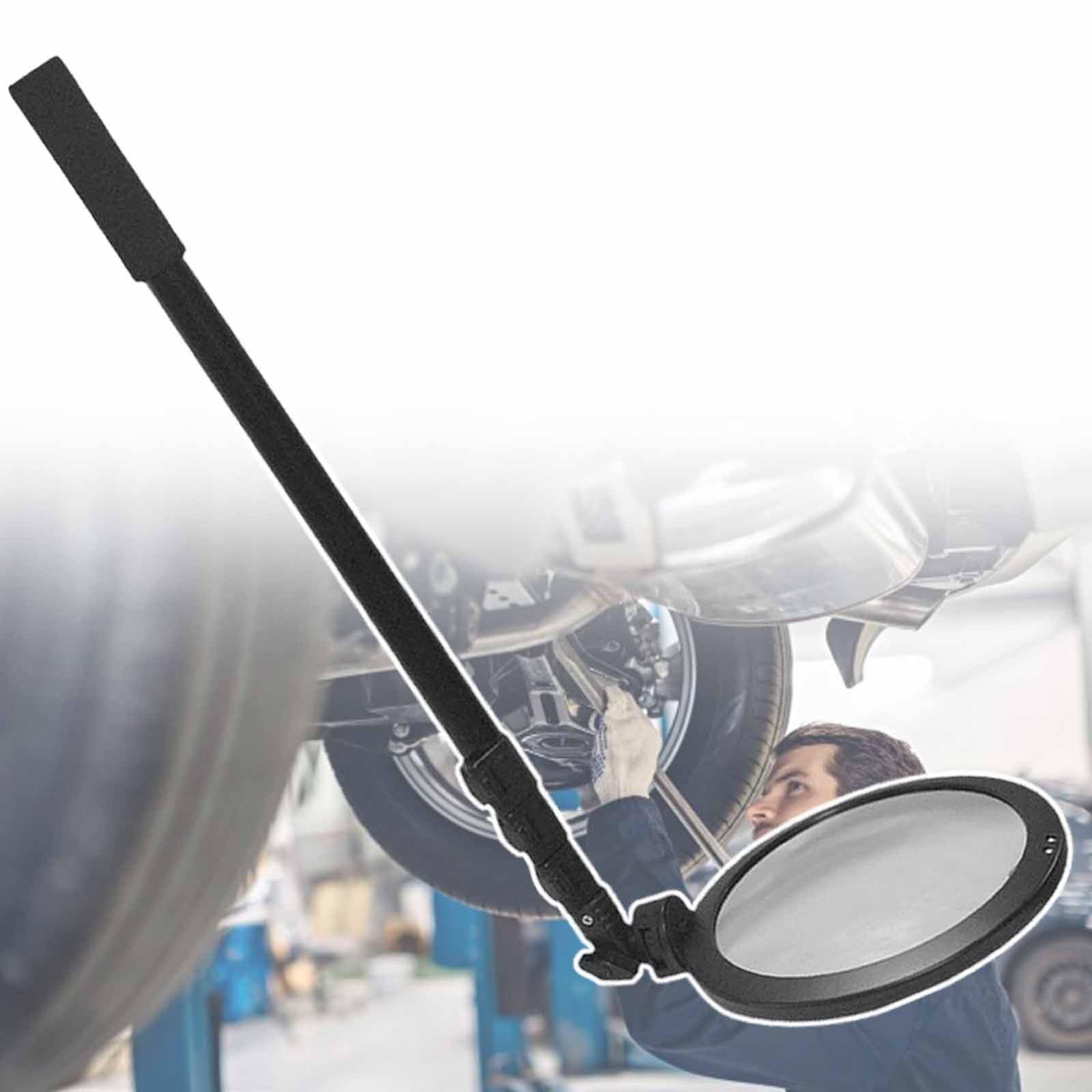 YNIYUJKL Led Vehicle Inspection Mirror,2X Automotive Roof Search Round Mirror,Vehicle Search Mirror,For Over Shelves And Corners,A,A