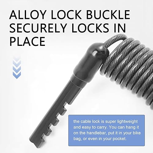 Miniatura 5 de 1 cerradura para casco de motocicleta y bicicleta, bloqueo de cable antirrobo con contraseña de dígito, accesorios de seguridad retráctiles para