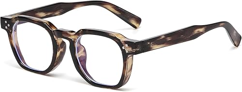 Miniatura 14 de AIEYEZO Lentes retro de luz azul para hombres y mujeres, anteojos cuadrados con marco grueso, gafas de computadora vintage de moda Negro,Negro