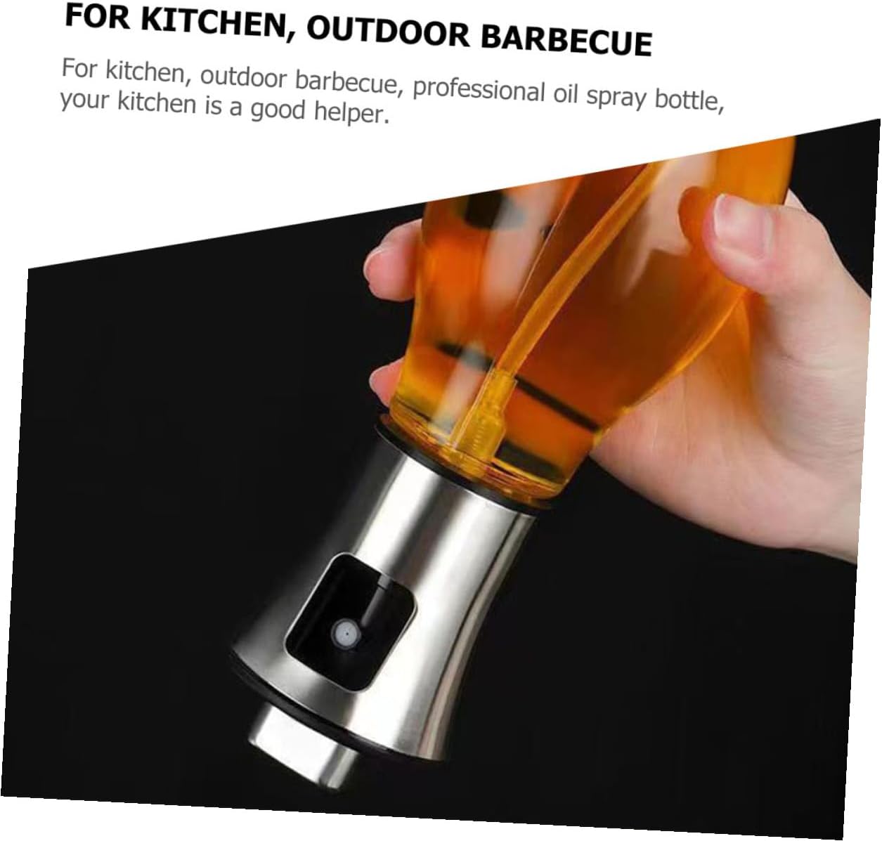 2pcs Stainless Steel Oil Sprayer Bottles 200ml Cooking Oil Dispenser Spray Bottle for Kitchen Baking Bbq No Drip