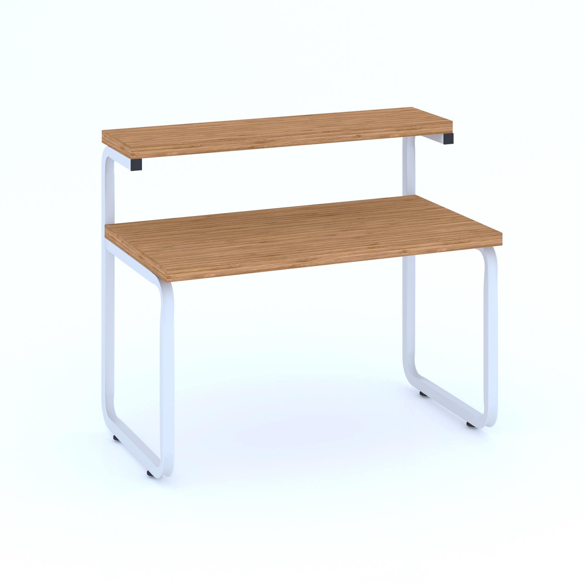Dehalimited Mutfak Organizer Tezgah Üstü Metal Raflı Mikrodalga Fırın Standı Bambu, Dehalimited