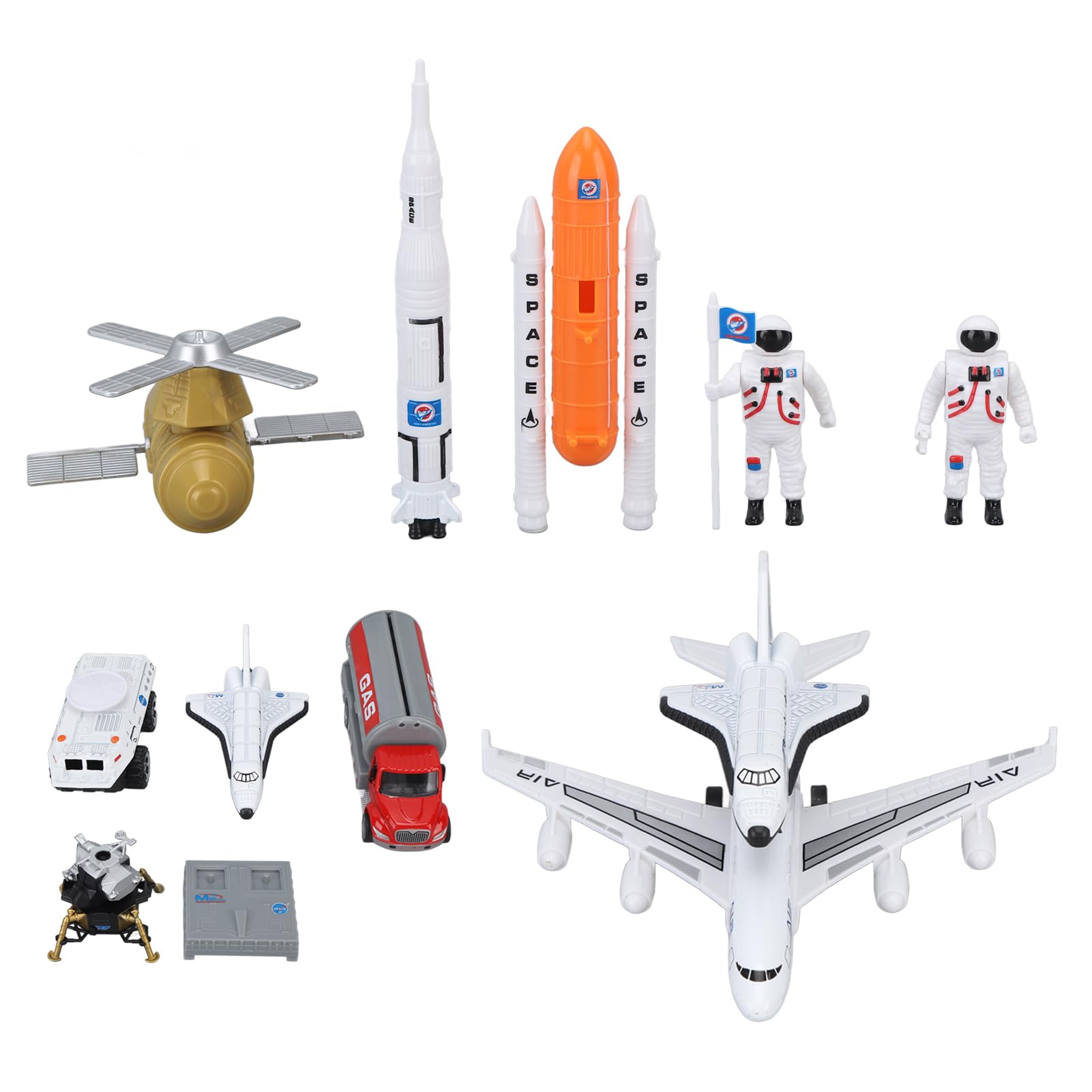 Sxhlseller Jouet de Navette Spatiale en Alliage éducatif, Conception Réaliste pour Enfants, Ensemble de Fusée Durable pour L'imagination Spatiale, Ensemble de Jouets Spatiaux (Combinaison d'avion et