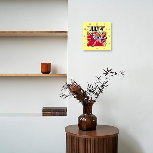 Miniatura 7 de 3dRose Wall Clock Silent - 15 inch - Star Studded Uncle Sam Birthday 4th July - Vector Art - Vintage Poster