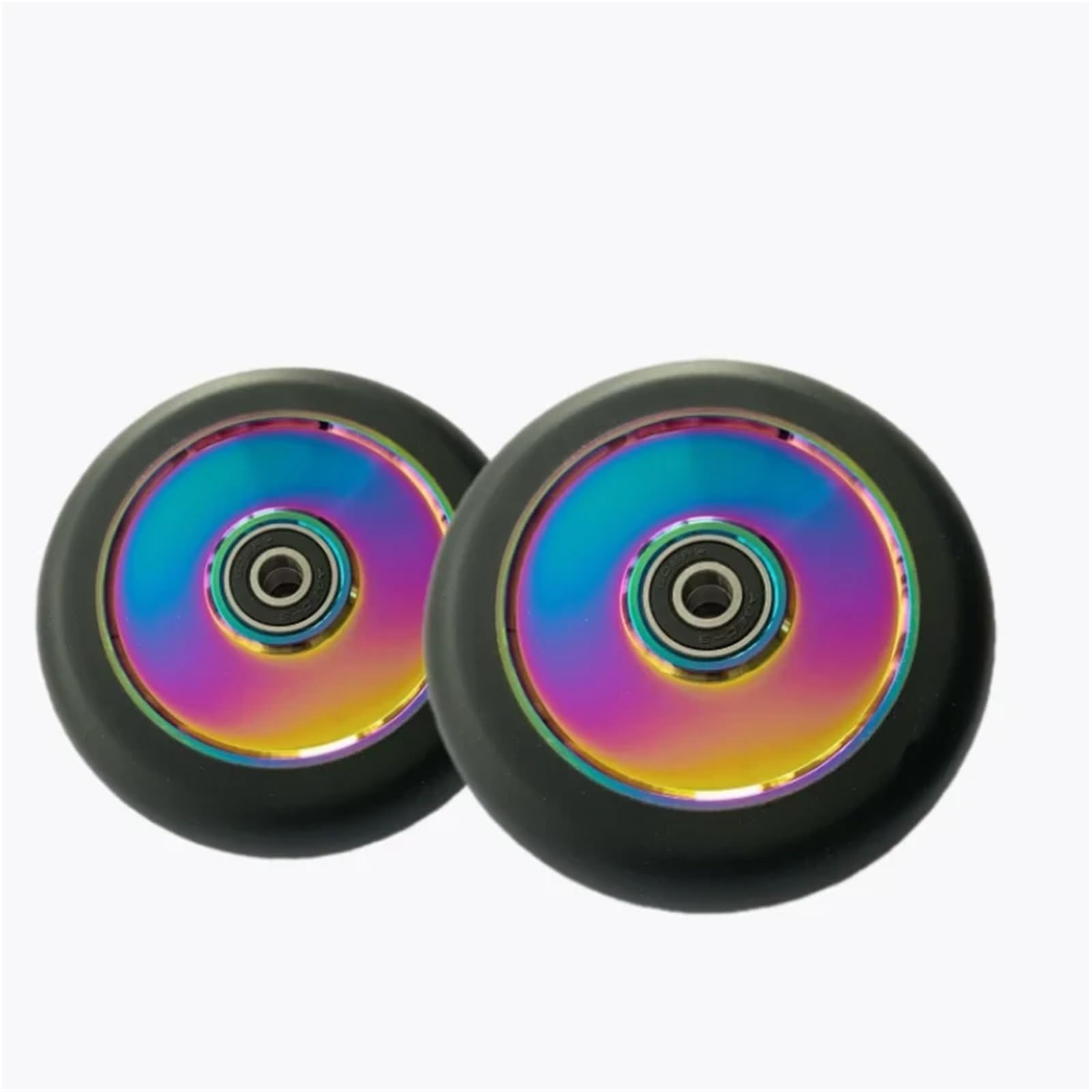 Générique Roue Trotinette Freestyle AntidéRapant Roues de Trottinette Freestyle Pro Stunt 100 mm, Accessoires Scintillants, Alliage d'aluminium, Noyau Creux, pièces