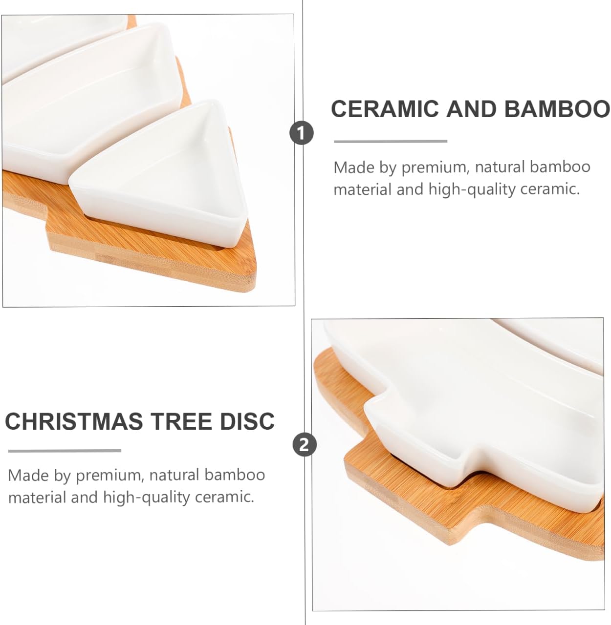 Removable Ceramic Christmas Tree Dish Tray Stand for Snacks Nuts Dried Fruits Appetizers