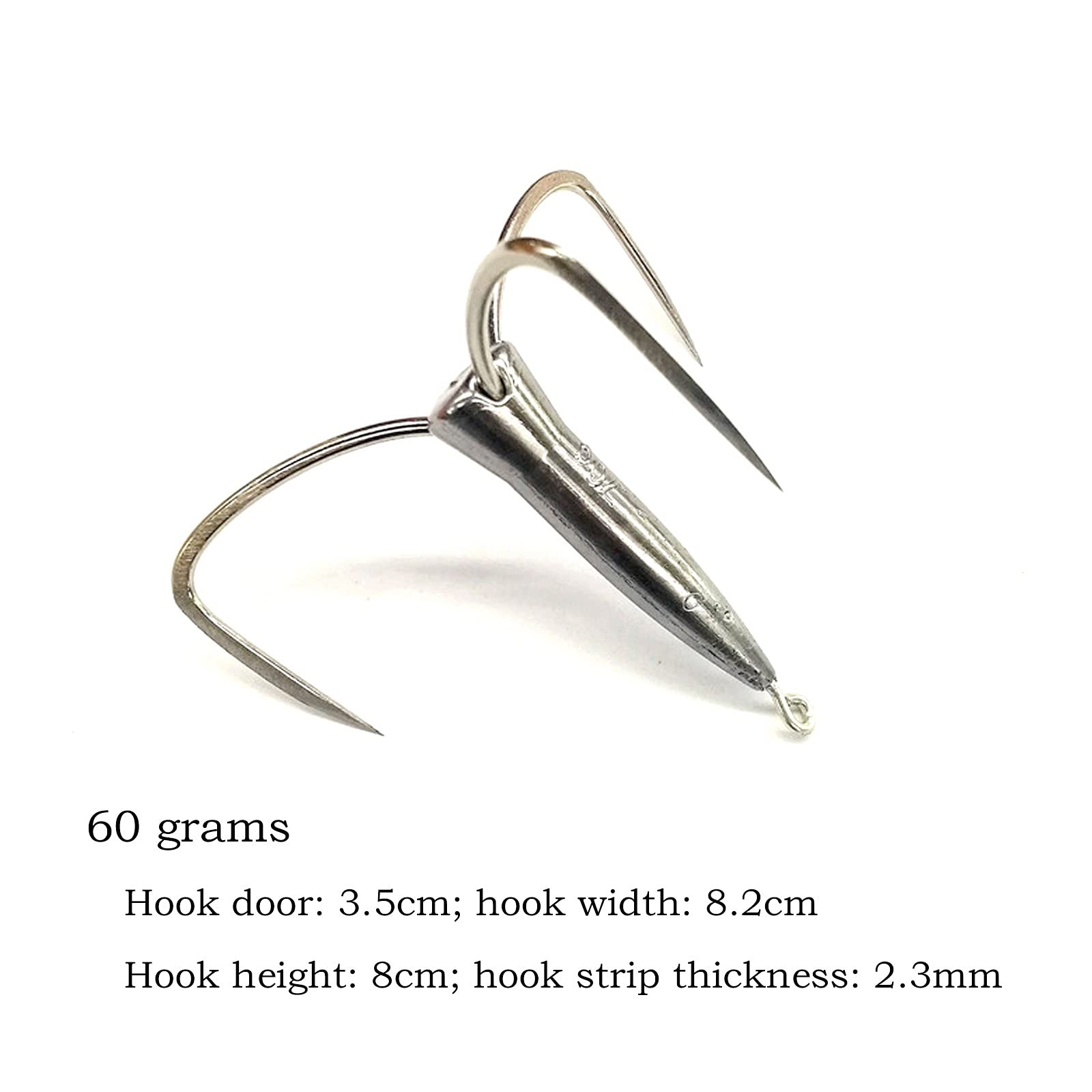 10 Unids, Tres Ganchos De Anclaje, Carpa De Plata, Gancho De Muelle Vertical, Gancho De Anclaje De Plomo De Punta Del Cortador Anti-alojamiento (Size : 40g#)