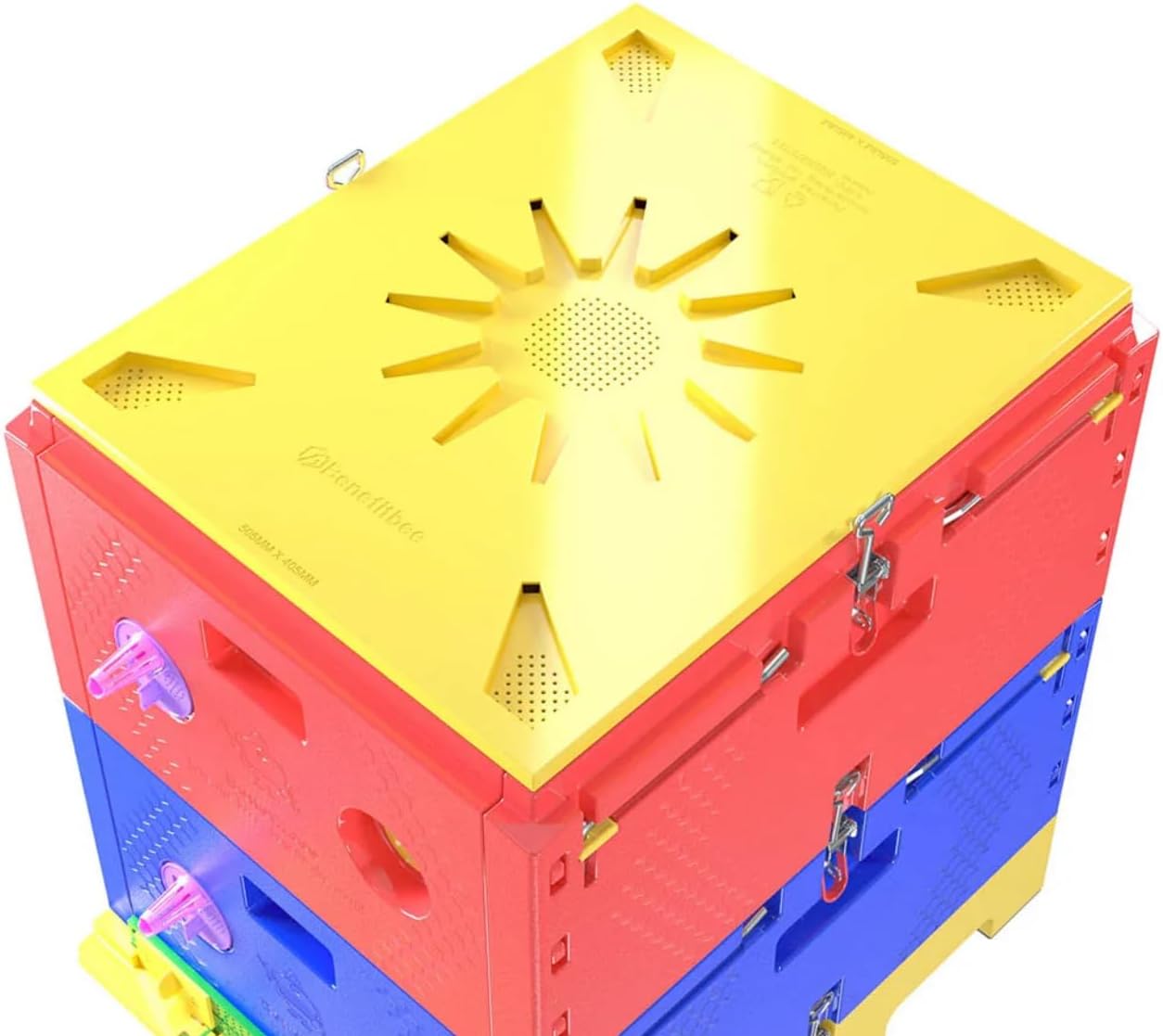 Generic Plastic Insulated Beehive 3 Layers, Great in The Market, RED/BLUE, BH - 03