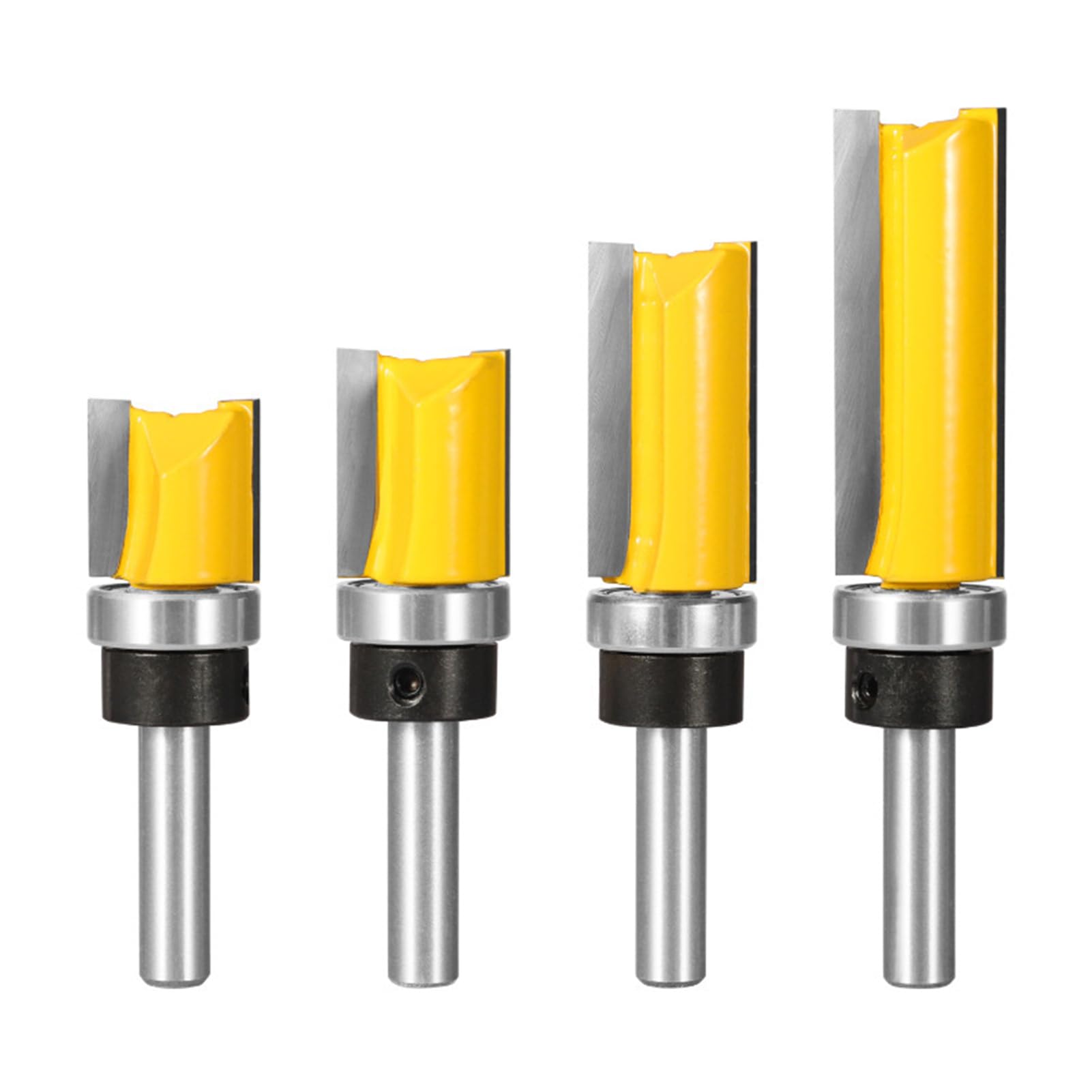 4 fresas de enrasado, rodamientos superiores, fresadoras de 8 mm, fresa superior, herramienta de corte con rodamientos de bolas para madera, bordes y copiadora