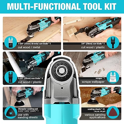 image for DURATECH 20V Cordless Oscillating Multi-Tool Kit with 6 Variable Speed