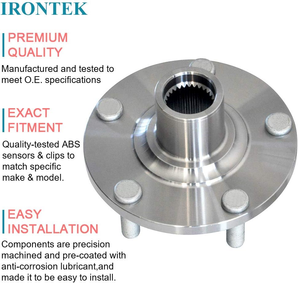 IRONTEK Front Wheel Hub Bearing Assembly for Nissan 2002-2006 Altima 2000-2008 Maxima, 2000-2001 for Infiniti I30 Base/T, 2002-2004 for Infiniti I35 Base 518516x2