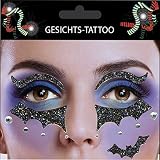 Gesichts-Tattoo Face Art Halloween Karneval Fledermaus