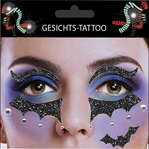 Preisvergleich Produktbild Gesichts-Tattoo Face Art Halloween Karneval Fledermaus