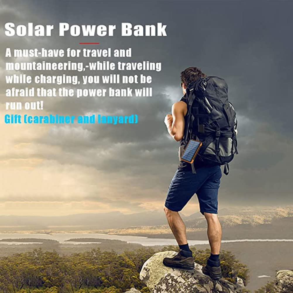 Móvil Portátil Batería Externa Cargador Solar Batería Externa Solar 50000Mah,Cargadores De Móvil Solares Power Bank Solar[4 Salidas Y 3 Entradas] Powerbank Cargador Portatil Bateria Externa