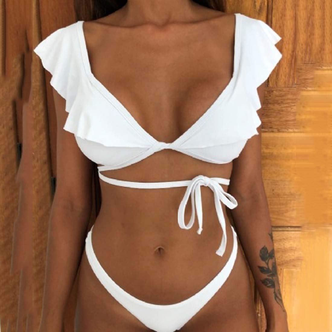 Bikini Taille Haute BYR avec Coussin de Poitrine Amovible Confortable